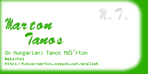 marton tanos business card